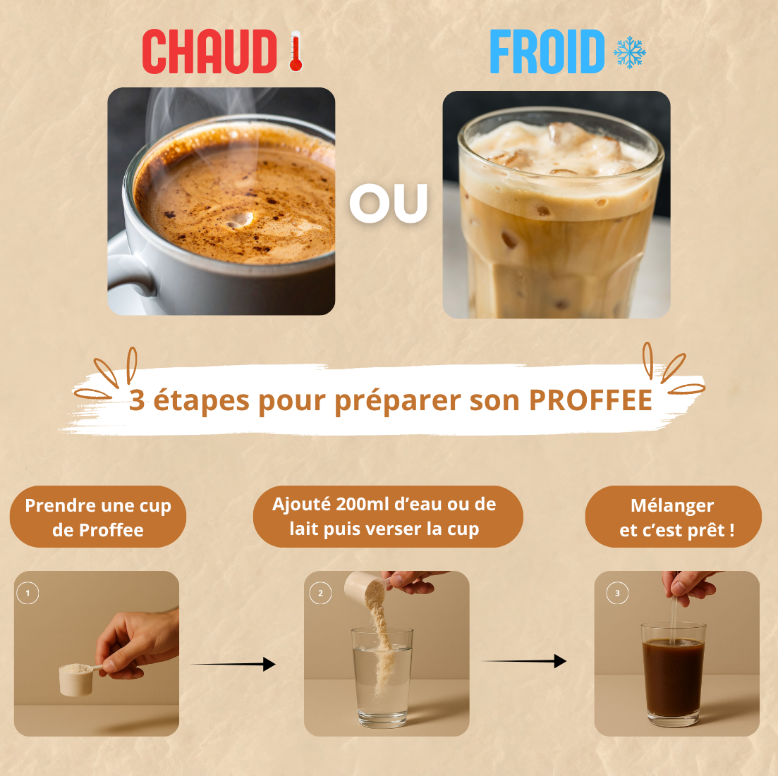 Café instantané protéiné